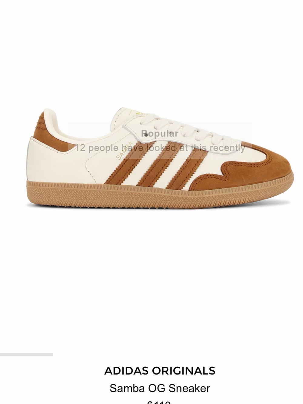 adidas Originals Samba OG Sneaker in Cream and Brown